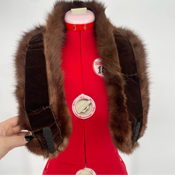 Vintage Chocolate Brown Authentic Mink Fur Collar / Stole Old Hollywood Glamour - Picture 9 of 10